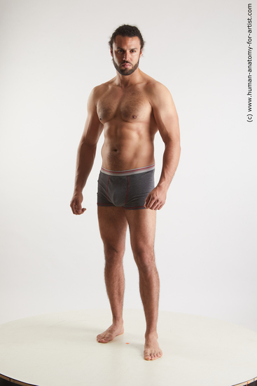 Underwear Man Black Standing poses - ALL Muscular Long Black Standing poses - simple Standard Photoshoot Academic