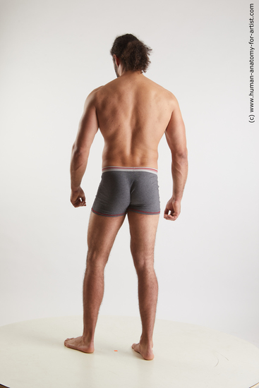 Underwear Man Black Standing poses - ALL Muscular Long Black Standing poses - simple Standard Photoshoot Academic