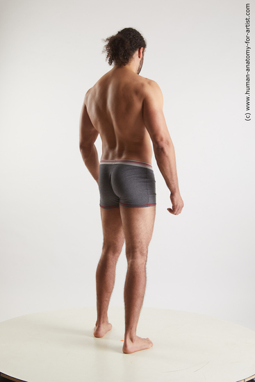 Underwear Man Black Standing poses - ALL Muscular Long Black Standing poses - simple Standard Photoshoot Academic