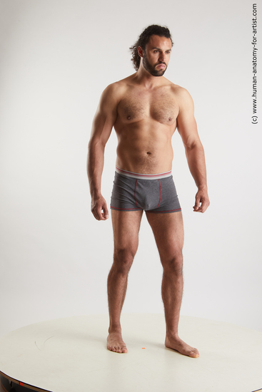 Underwear Man Black Standing poses - ALL Muscular Long Black Standing poses - simple Standard Photoshoot Academic