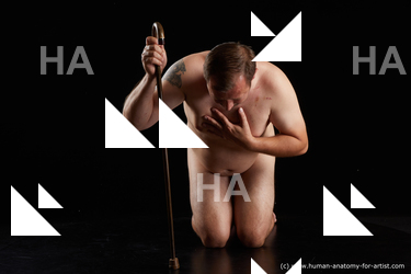 Nude Man White Kneeling poses - ALL Short Brown Kneeling poses - on both knees Standard Photoshoot Chubby Realistic