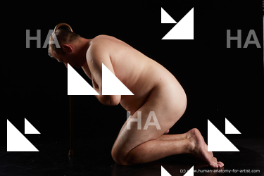 Nude Man White Kneeling poses - ALL Short Brown Kneeling poses - on both knees Standard Photoshoot Chubby Realistic