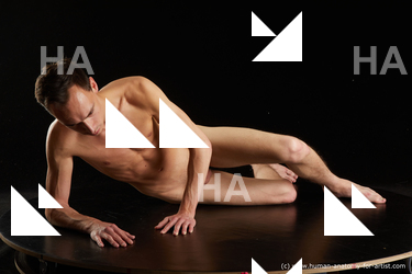 Nude Man White Laying poses - ALL Underweight Short Brown Laying poses - on side Standard Photoshoot Realistic