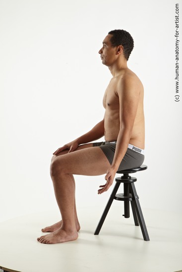 Underwear Man Black Sitting poses - simple Slim Short Black Sitting poses - ALL Standard Photoshoot Academic