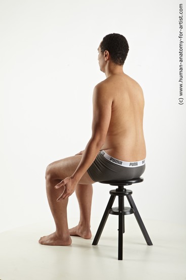 Underwear Man Black Sitting poses - simple Slim Short Black Sitting poses - ALL Standard Photoshoot Academic