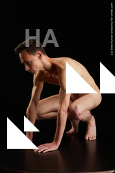 Nude Man White Kneeling poses - ALL Athletic Short Brown Kneeling poses - on both knees Standard Photoshoot Realistic