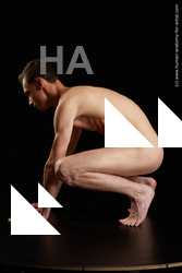 Nude Man White Kneeling poses - ALL Athletic Short Brown Kneeling poses - on both knees Standard Photoshoot Realistic