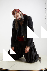 Man White Kneeling poses - ALL Slim Long Brown Kneeling poses - on both knees Standard Photoshoot Academic