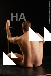 Nude Man White Sitting poses - simple Average Short Brown Sitting poses - ALL Standard Photoshoot Realistic