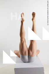 Underwear Man White Laying poses - ALL Muscular Short Brown Laying poses - on back Standard Photoshoot Academic