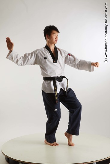 Sportswear Martial art Man Asian Standing poses - ALL Slim Short Black Standing poses - simple Standard Photoshoot Academic Fighting poses - ALL