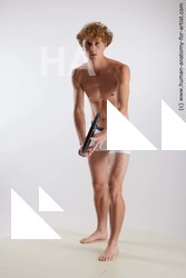 Underwear Man White Standing poses - ALL Athletic Medium Brown Standing poses - simple Standard Photoshoot Academic