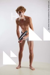 Underwear Man White Standing poses - ALL Athletic Medium Brown Standing poses - simple Standard Photoshoot Academic