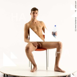 Nude Man White Sitting poses - simple Slim Short Brown Sitting poses - ALL Standard Photoshoot Realistic