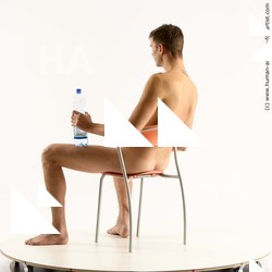 Nude Man White Sitting poses - simple Slim Short Brown Sitting poses - ALL Standard Photoshoot Realistic