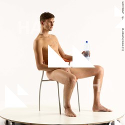 Nude Man White Sitting poses - simple Slim Short Brown Sitting poses - ALL Standard Photoshoot Realistic