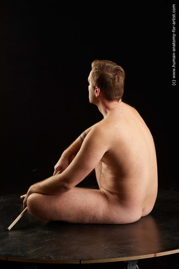 Nude Man White Sitting poses - simple Average Short Brown Sitting poses - ALL Standard Photoshoot Realistic