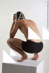 Underwear Man White Kneeling poses - ALL Slim Medium Brown Kneeling poses - on both knees Standard Photoshoot Academic