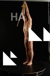 Nude Fighting with sword Man White Standing poses - ALL Athletic Medium Brown Standing poses - simple Standard Photoshoot Realistic Fighting poses - ALL