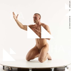 Nude Man White Kneeling poses - ALL Slim Short Brown Kneeling poses - on both knees Standard Photoshoot Realistic