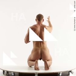 Nude Man White Kneeling poses - ALL Slim Short Brown Kneeling poses - on both knees Standard Photoshoot Realistic