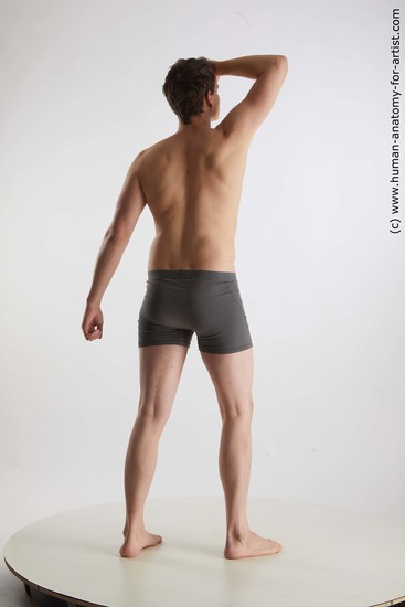 Underwear Man White Standing poses - ALL Slim Short Brown Standing poses - simple Standard Photoshoot Academic