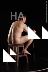 Nude Man White Sitting poses - simple Chubby Short Brown Sitting poses - ALL Standard Photoshoot Realistic