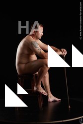 Nude Man White Sitting poses - simple Chubby Short Brown Sitting poses - ALL Standard Photoshoot Realistic