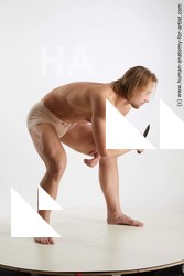 Underwear Fighting with knife Man White Standing poses - ALL Athletic Medium Blond Standing poses - bend over Standard Photoshoot Academic Fighting poses - ALL