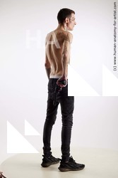 Casual Fighting with gun Man White Standing poses - ALL Underweight Short Brown Standing poses - simple Standard Photoshoot Academic Fighting poses - ALL