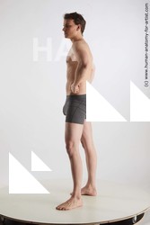 Underwear Man White Standing poses - ALL Slim Short Brown Standing poses - simple Standard Photoshoot Academic