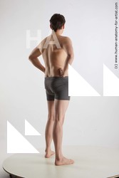 Underwear Man White Standing poses - ALL Slim Short Brown Standing poses - simple Standard Photoshoot Academic