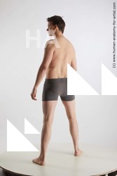 Underwear Man White Standing poses - ALL Slim Short Brown Standing poses - simple Standard Photoshoot Academic