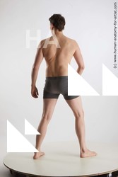 Underwear Man White Standing poses - ALL Slim Short Brown Standing poses - simple Standard Photoshoot Academic