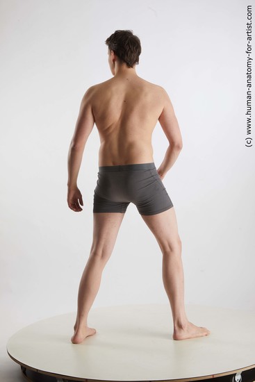 Underwear Man White Standing poses - ALL Slim Short Brown Standing poses - simple Standard Photoshoot Academic