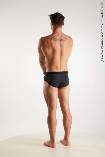 Underwear Man White Standing poses - ALL Athletic Short Brown Standing poses - simple Standard Photoshoot Academic