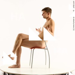 Nude Man White Sitting poses - simple Slim Short Brown Sitting poses - ALL Standard Photoshoot Realistic