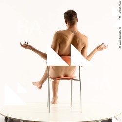 Nude Man White Sitting poses - simple Slim Short Brown Sitting poses - ALL Standard Photoshoot Realistic