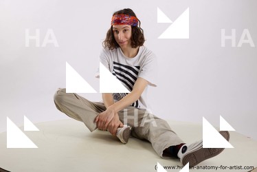 Casual Man White Sitting poses - simple Slim Long Brown Sitting poses - ALL Standard Photoshoot  Academic