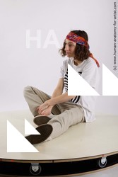 Casual Man White Sitting poses - simple Slim Long Brown Sitting poses - ALL Standard Photoshoot  Academic