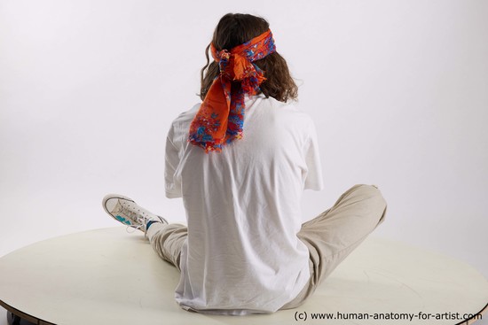 Casual Man White Sitting poses - simple Slim Long Brown Sitting poses - ALL Standard Photoshoot  Academic