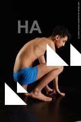 Underwear Man White Kneeling poses - ALL Slim Short Brown Kneeling poses - on both knees Standard Photoshoot  Academic