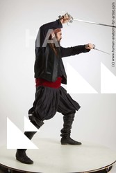 Casual Fighting with sword Man White Standing poses - ALL Slim Long Brown Standing poses - simple Standard Photoshoot Academic Fighting poses - ALL