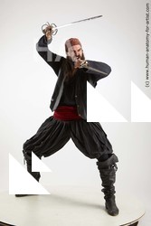 Casual Fighting with sword Man White Standing poses - ALL Slim Long Brown Standing poses - simple Standard Photoshoot Academic Fighting poses - ALL