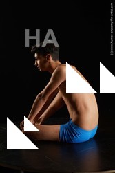 Underwear Man White Sitting poses - simple Slim Short Black Sitting poses - ALL Standard Photoshoot  Academic