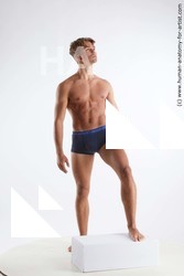 Underwear Man White Standing poses - ALL Athletic Short Brown Standing poses - simple Standard Photoshoot Academic
