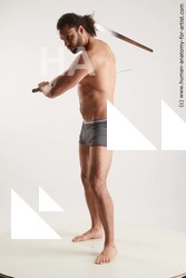 Underwear Fighting Man Black Standing poses - ALL Muscular Long Black Standing poses - simple Standard Photoshoot Academic Fighting poses - ALL