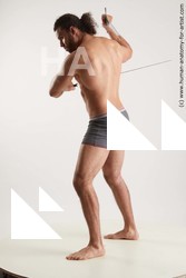 Underwear Fighting Man Black Standing poses - ALL Muscular Long Black Standing poses - simple Standard Photoshoot Academic Fighting poses - ALL