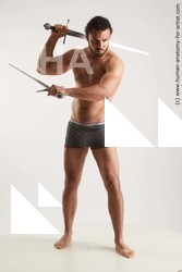 Underwear Fighting Man Black Standing poses - ALL Muscular Long Black Standing poses - simple Standard Photoshoot Academic Fighting poses - ALL