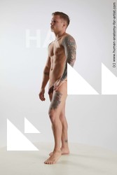 Nude Man White Standing poses - ALL Muscular Short Brown Standing poses - simple Standard Photoshoot Realistic